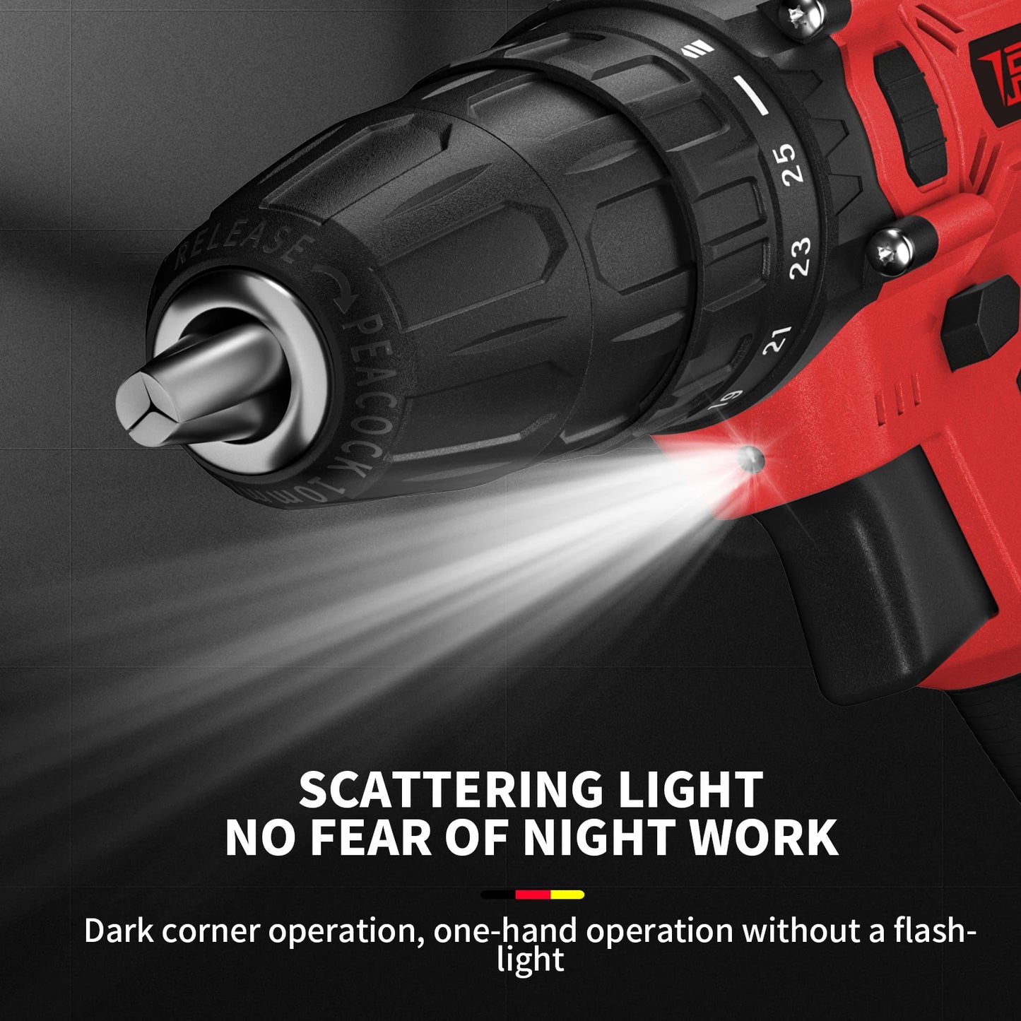 Feytory 21V Cordless Power Drill with 45Nm Torque