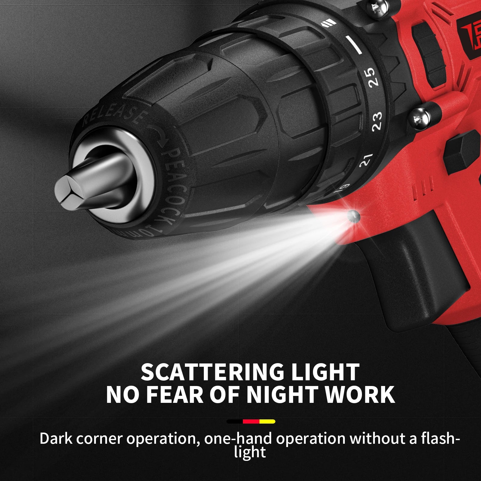 Feytory 21V Cordless Power Drill with 45Nm Torque