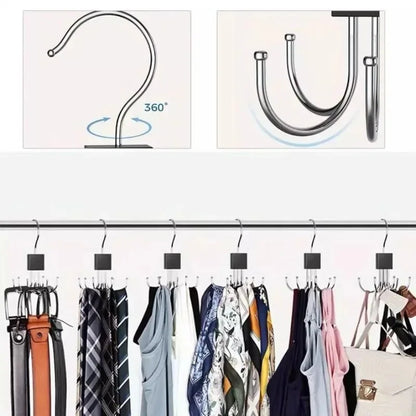 360° Rotating Multi-Claw Storage Hanger for Bags, Belts & Scarves