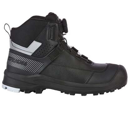 S3 Sawato Mid Safety Boots: Steel Toe, Puncture-Resistant, BOA® Fit, Black/Silver