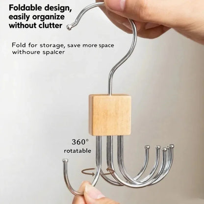 360° Rotating Multi-Claw Storage Hanger for Bags, Belts & Scarves