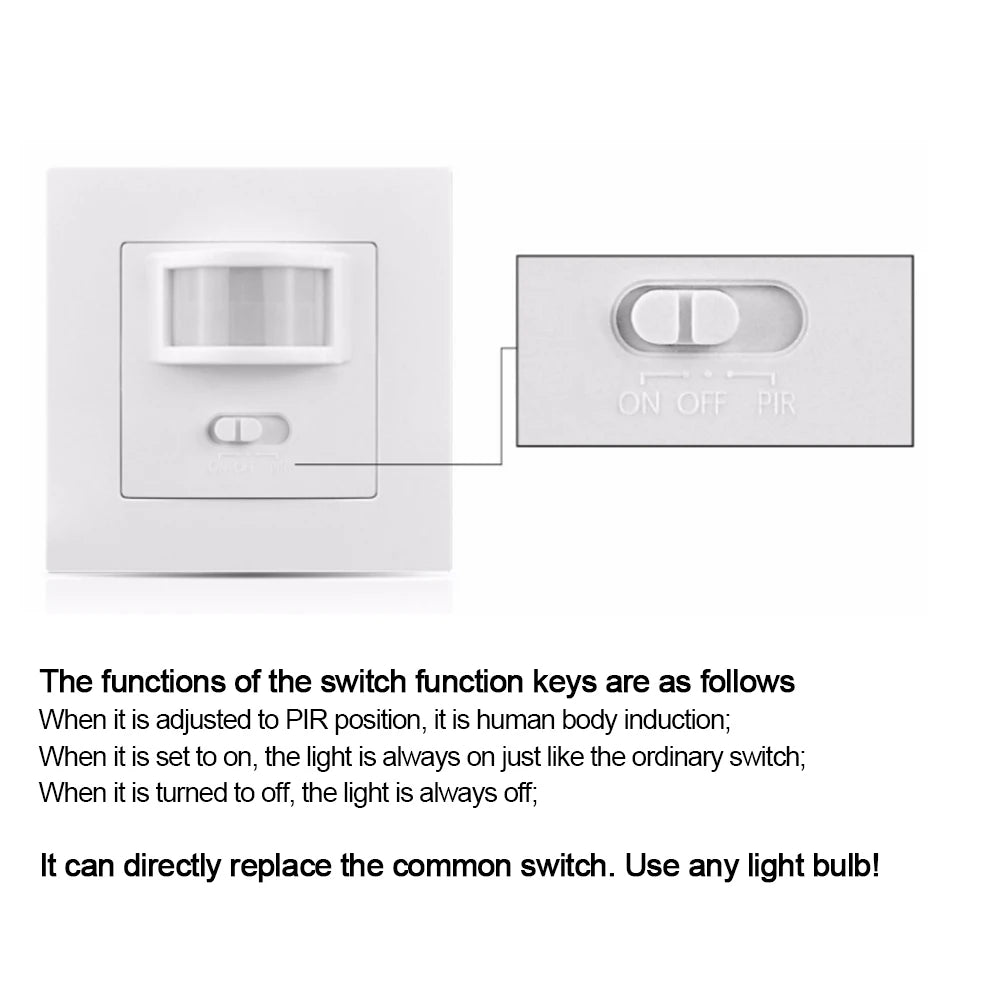 Smart PIR Motion Sensor Switch AC 110V-240V