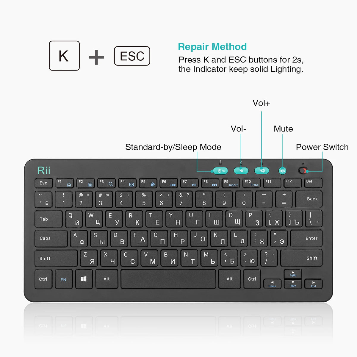 RKM709 2.4GHz Wireless Keyboard and Mouse Combo