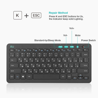 RKM709 2.4GHz Wireless Keyboard and Mouse Combo