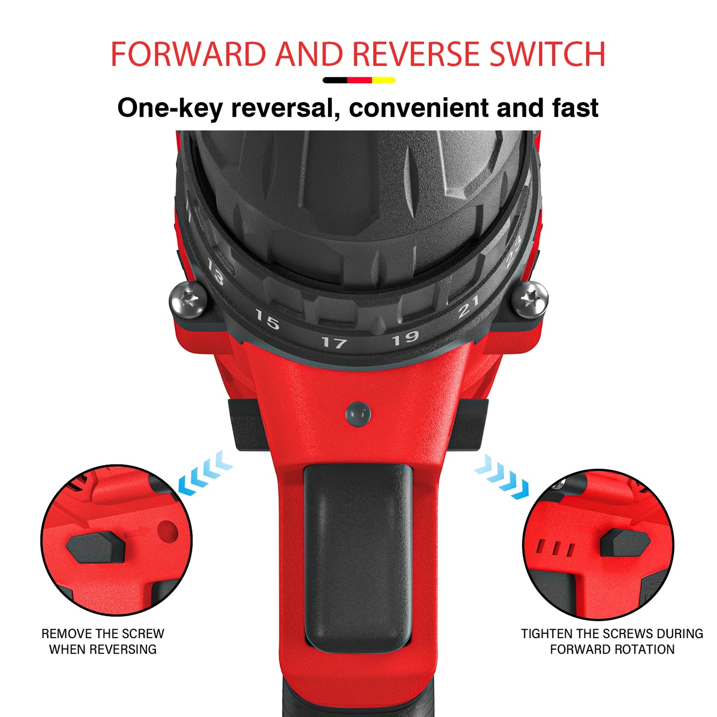 Feytory 21V Cordless Power Drill with 45Nm Torque