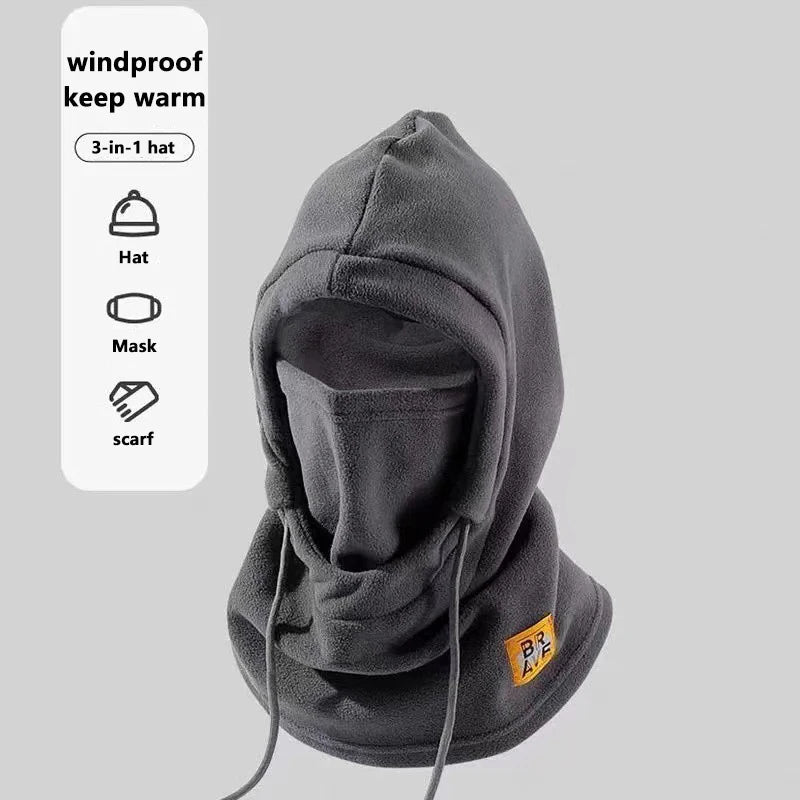 Gmarty Thermal Fleece Balaclava Scarf Ski Face Mask with Drawstring