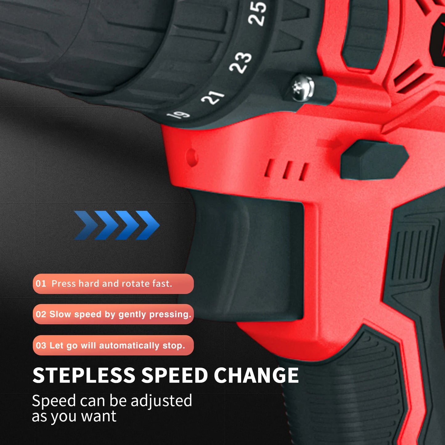 Feytory 21V Cordless Power Drill with 45Nm Torque