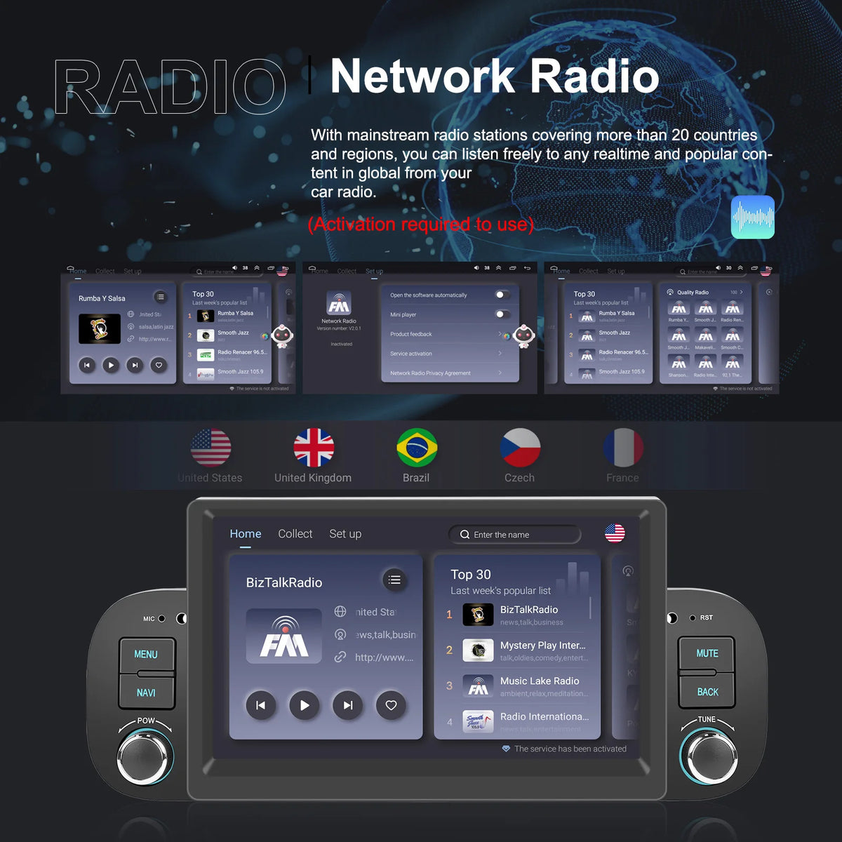 CAMECHO 2+64G Android 13 Car Radio for Fiat Panda 2013-2020