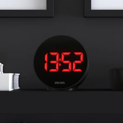 Space Hotel Spherotron LED Digital Table Alarm Clock Black