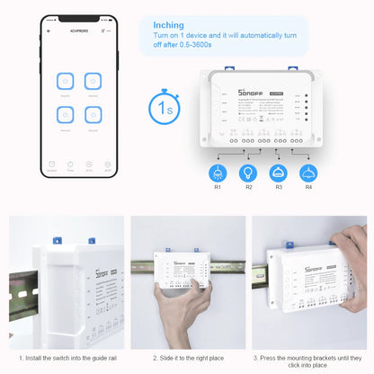 SONOFF 4CH Pro R3 4‑Gang WiFi Smart Switch with RF