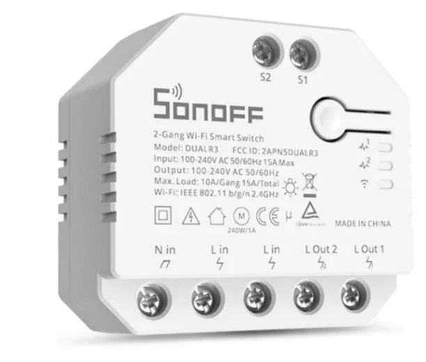 SONOFF DUALR3 2-Gang Wi-Fi Smart Switch with Power Monitoring - Gomix Brands Outlet