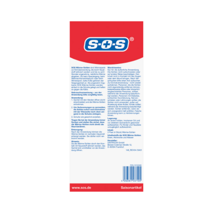 SOS Heat Insoles Size 36-40 2 Pairs