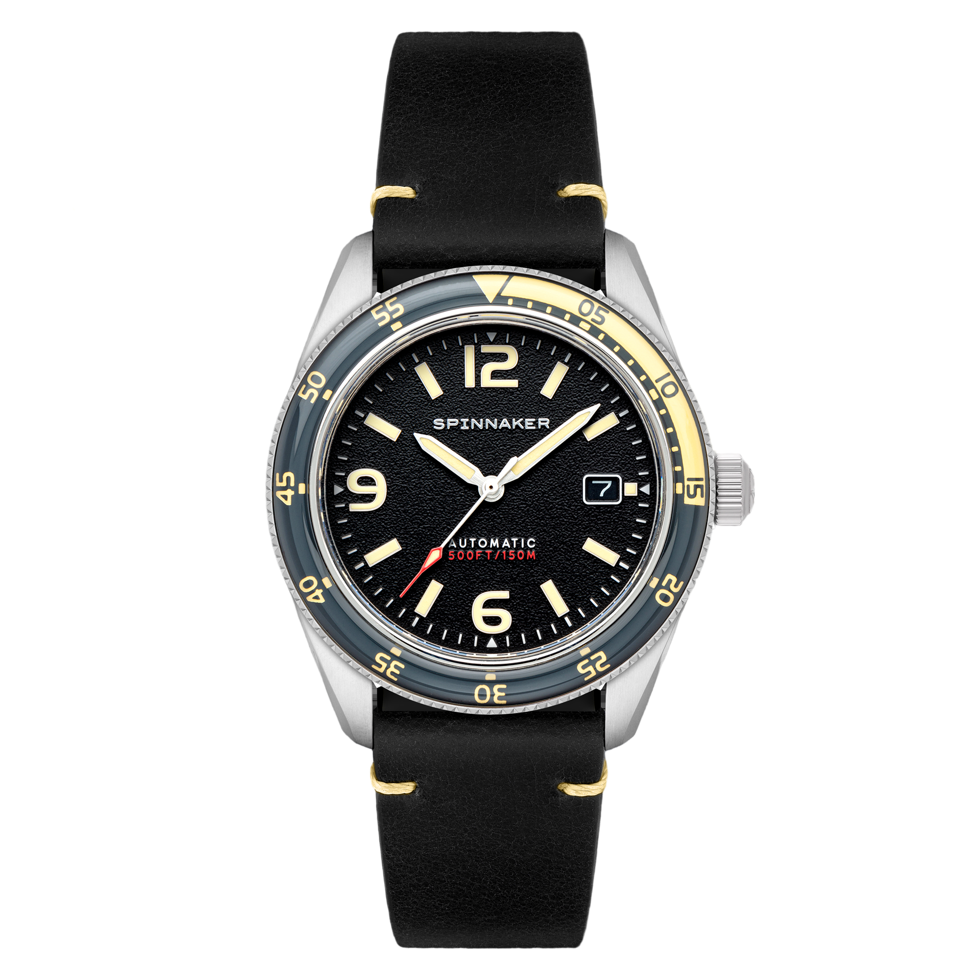 Fleuss Sand Grey Automatic Dive Watch with Leather Strap