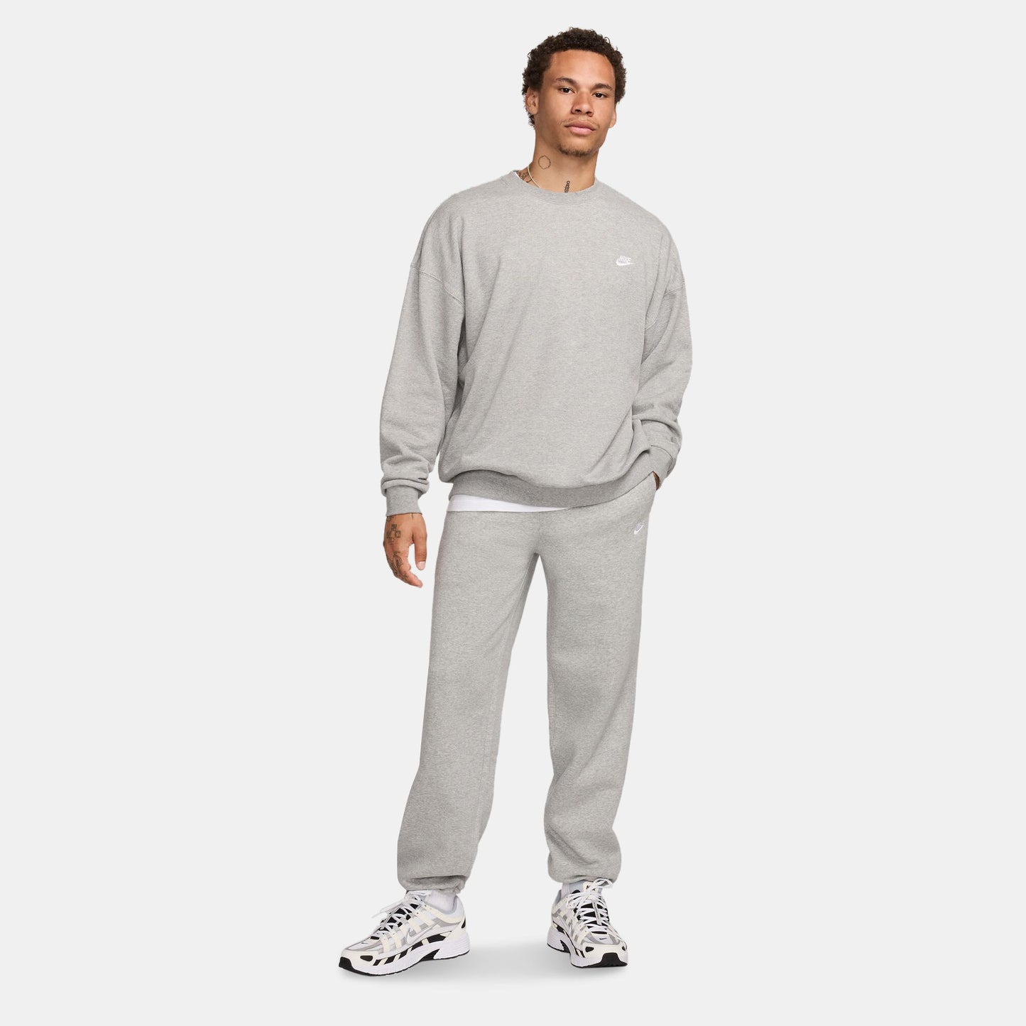 Nike Men's Club Fleece Bungee Pants Grey: Comfortable Adjustable Fit Joggers