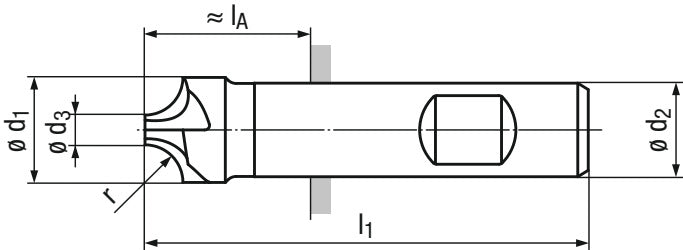 HSSE Quarter Round Profile Milling Cutter Ø19/R5.5 Universal for Metalworking