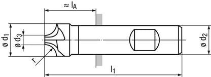 HSSE Quarter Round Profile Milling Cutter Ø19/R5.5 Universal for Metalworking
