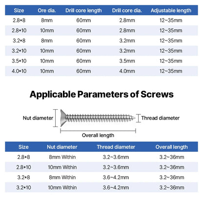 LIDIAO 4-Flute Adjustable Depth Countersink Drill Bit for Wood