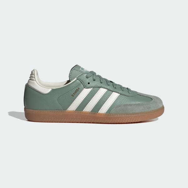 Adidas Samba OG Green Leather Sneaker with Gum Sole