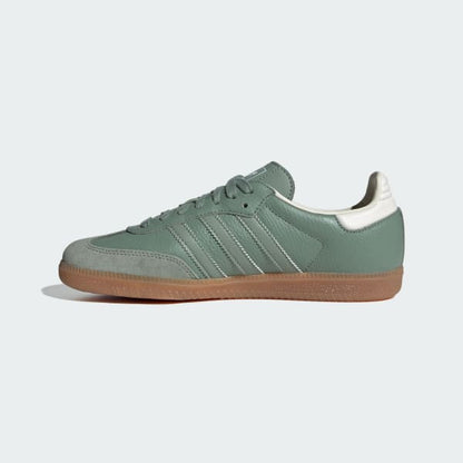 Adidas Samba OG Green Leather Sneaker with Gum Sole