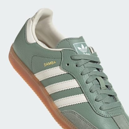 Adidas Samba OG Green Leather Sneaker with Gum Sole