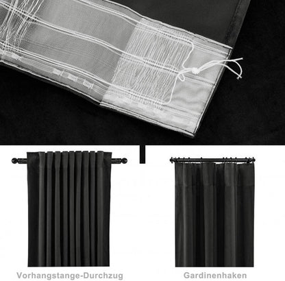 WOLTU Blackout Curtain with Ruffled Tape 140x245 cm