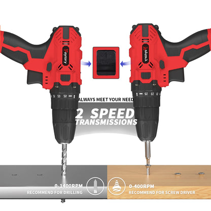 Feytory 21V Cordless Power Drill with 45Nm Torque