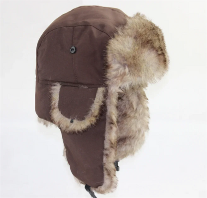 Unisex Warm Trapper Aviator Bomber Hat with Faux Fur