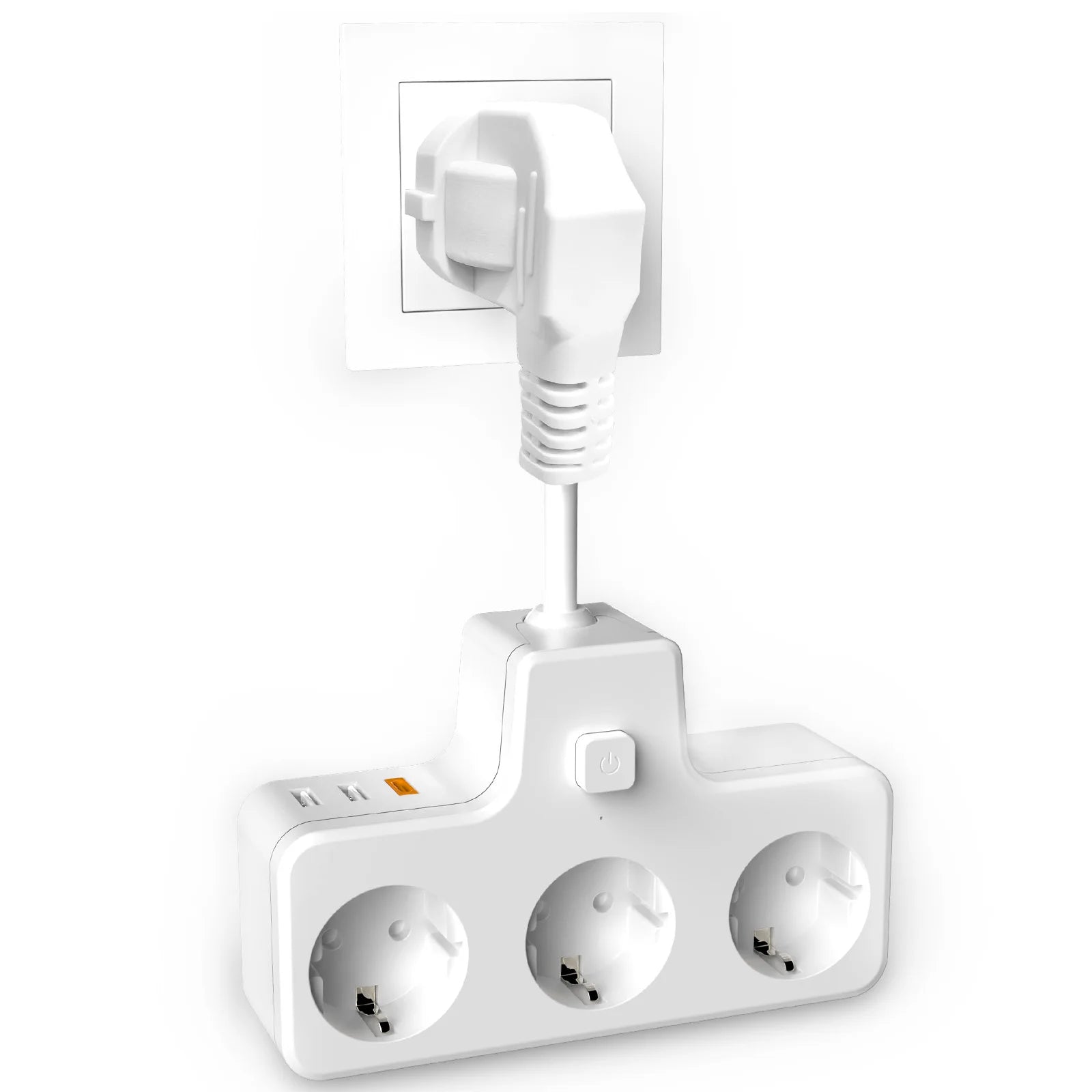 HITRENDS 3-Outlet Flexible Power Strip, 3840W, 2 USB & Type‑C