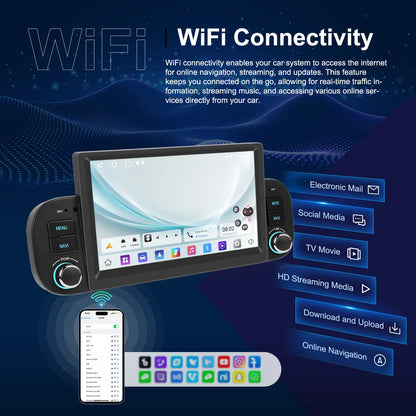 CAMECHO 2+64G Android 13 Car Radio for Fiat Panda 2013-2020