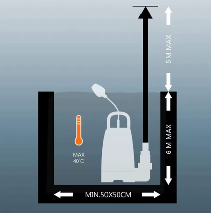 TACKLIFE GSUP2B water pump water submersible 400 W automatic flotation switch 10000 l/h