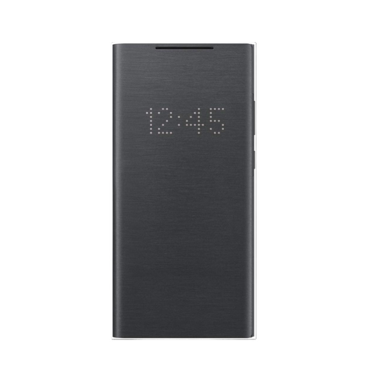 Smartphone with digital clock display on a white background