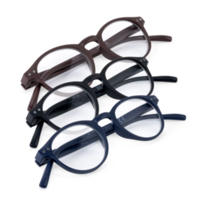 UP2 Round Reading Glasses 3-Pack Set for Clear Vision and Style