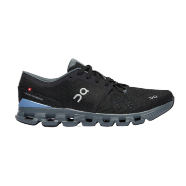 Black athletic shoe on a white background