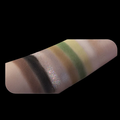 Biya Playful 9-Color Eyeshadow Palette: Bramble Green Matte Shimmer Glitter