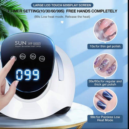 SUN X9 MAX 220W UV LED Nail Lamp with Auto Sensor & LCD Display
