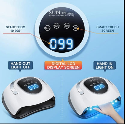 SUN X9 MAX 220W UV LED Nail Lamp with Auto Sensor & LCD Display