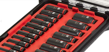 Milwaukee SHOCKWAVE Impact Socket Set, 3/8 Inch Drive, 19-Piece Packout Case