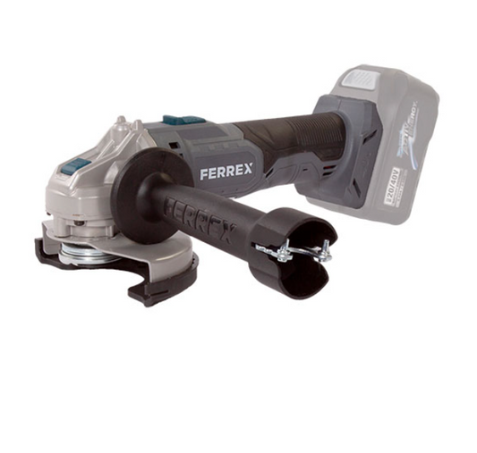 Ferrex cordless angle grinder on a white background