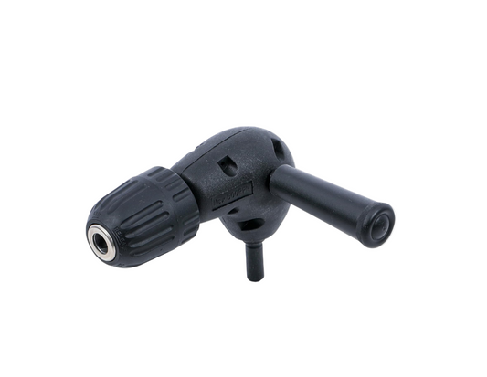 Black drill bit holder on a white background