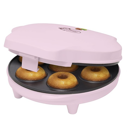 Pink donut maker with baked donuts