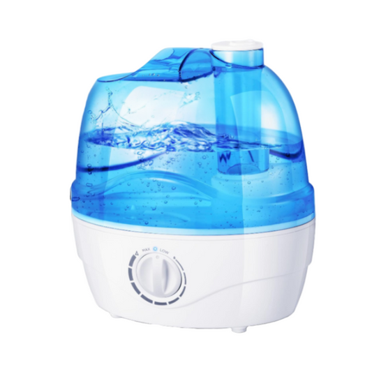 Blue and white humidifier on a white background