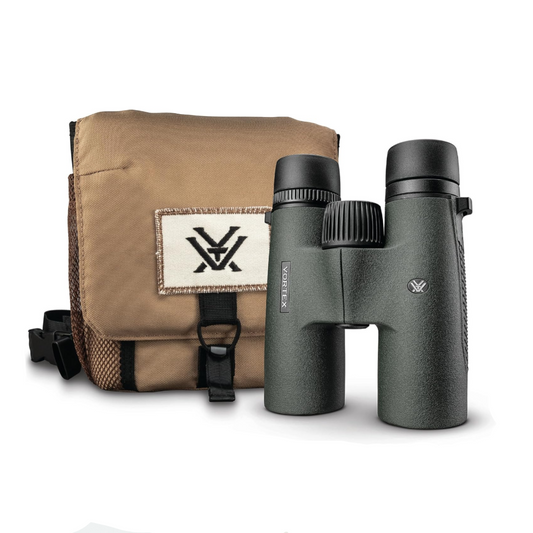 Binoculars with a brown carrying case on a computer screen