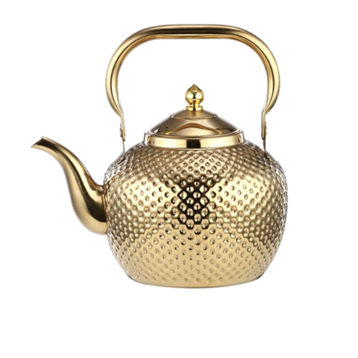 Gold teapot  on a white background