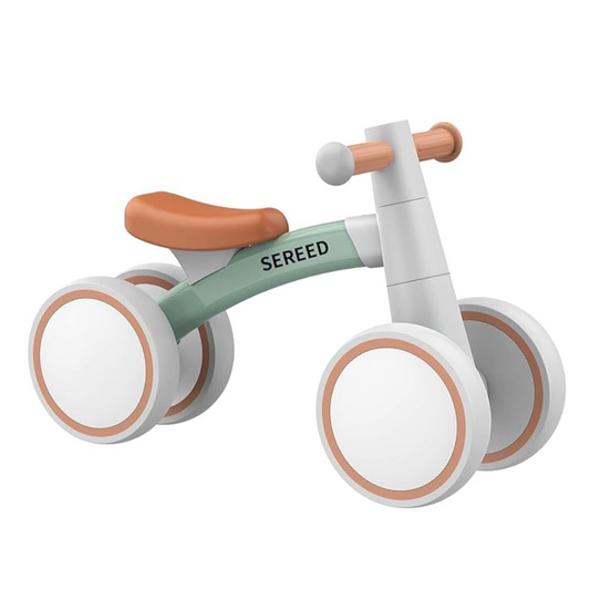 Children's balance bike with SEREED branding on a white background