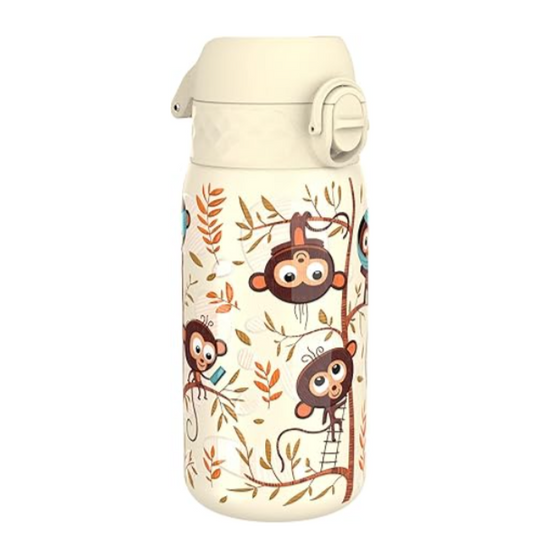 bottle with monkey design on a product page