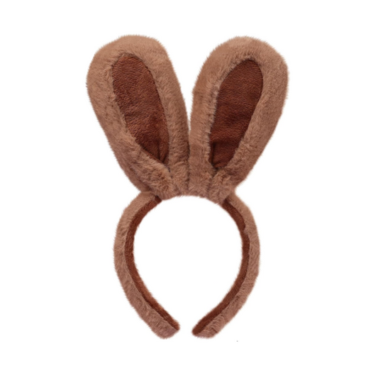 Plush Bunny Ear Headband with Tail for Easter Halloween