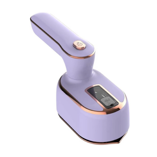 handheld steamer with brand name on a white page