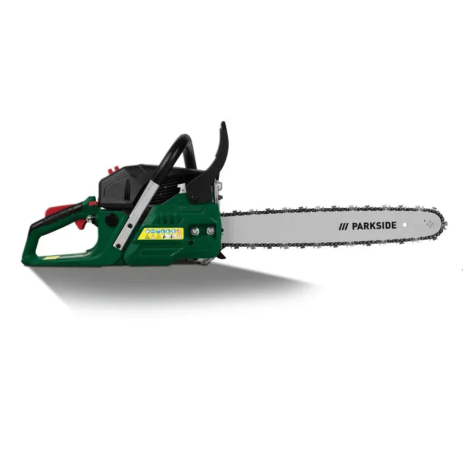 Parkside chainsaw on a white background