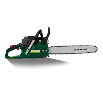 Parkside chainsaw on a white background