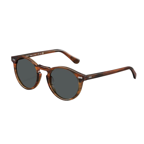 CARFIA Men's Polarized Retro Round Acetate Sunglasses UV400